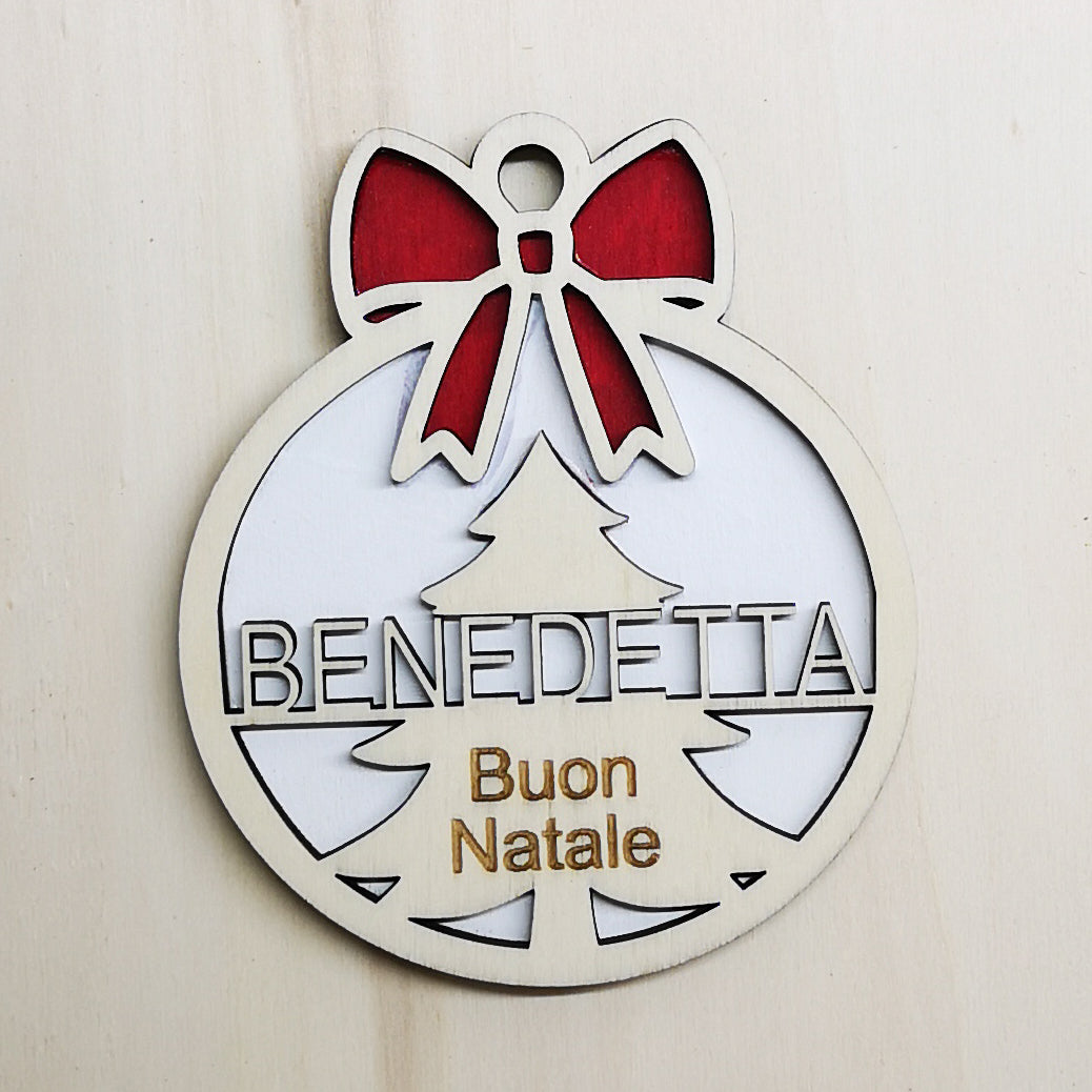 Pallina di natale in legno personalizzata