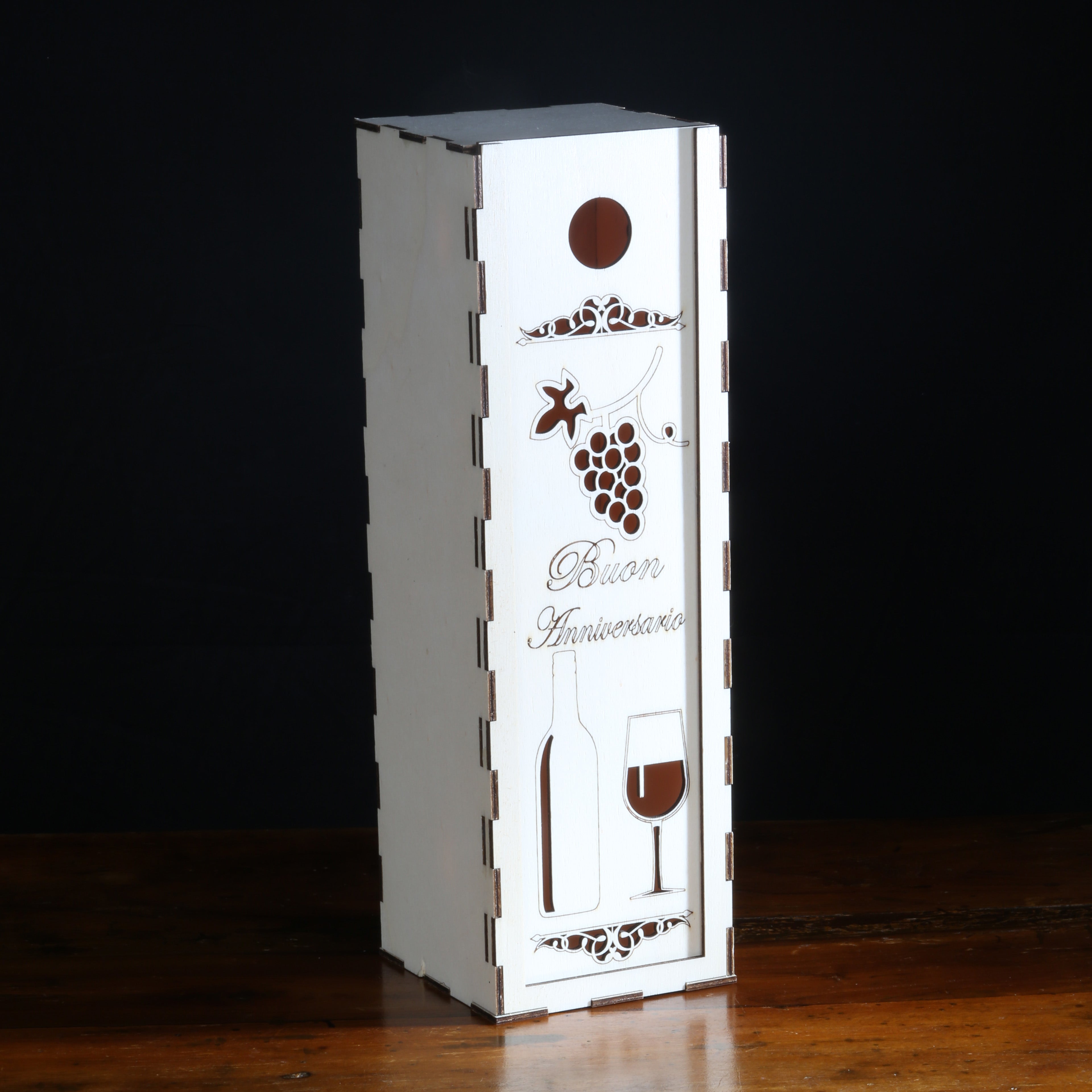 Scatola portabottiglia in legno