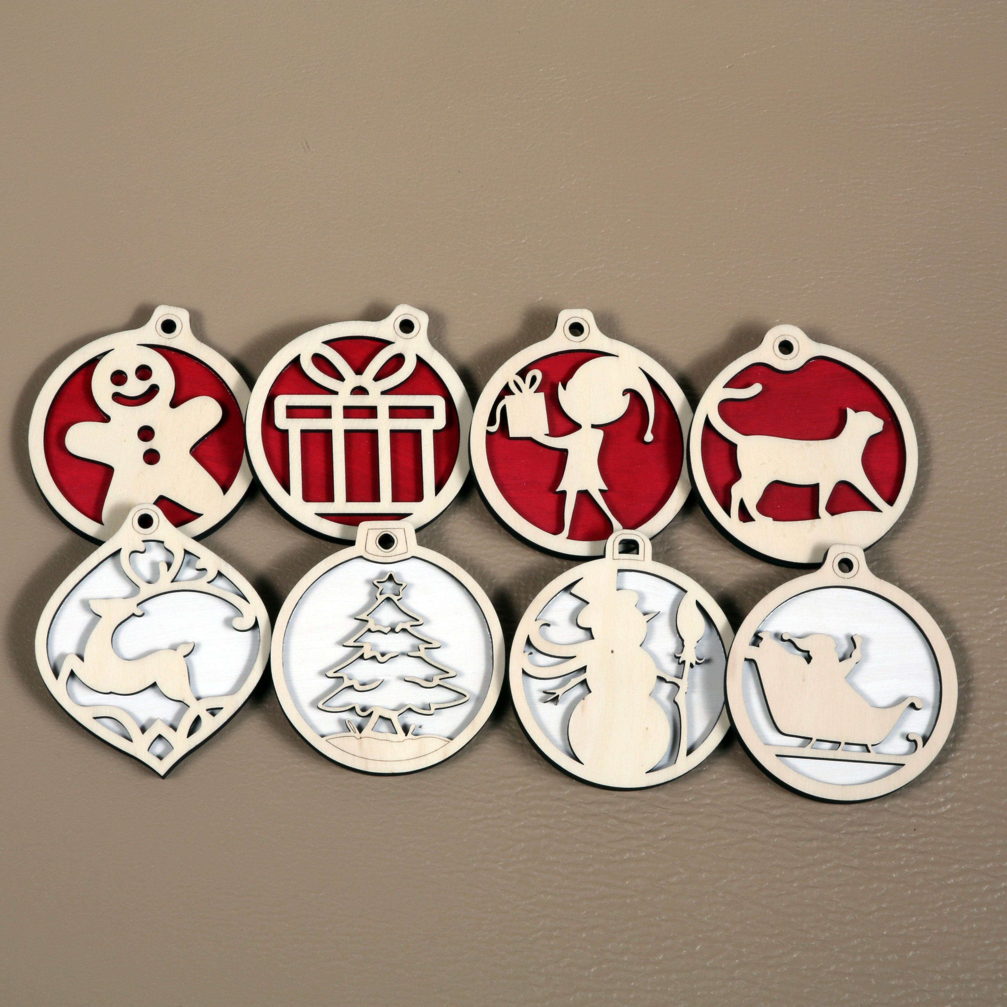 Set di 8 palline miste natalizie