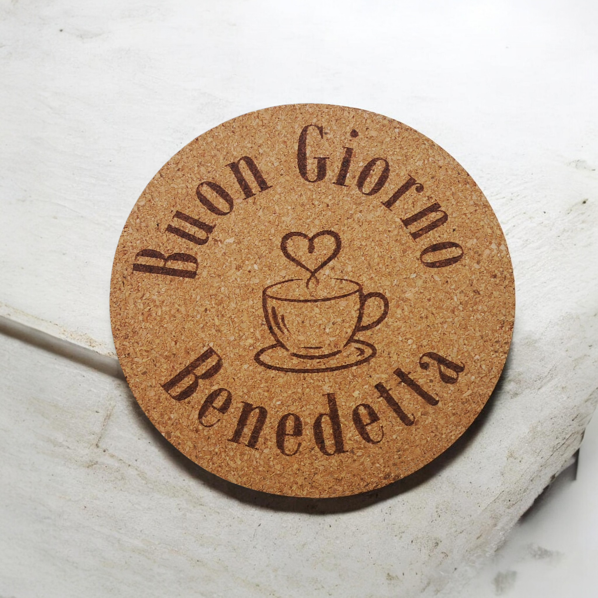 Sottobicchiere in sughero personalizzato