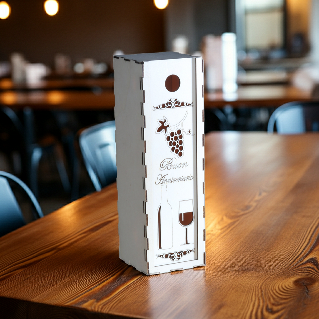 Scatola portabottiglia in legno